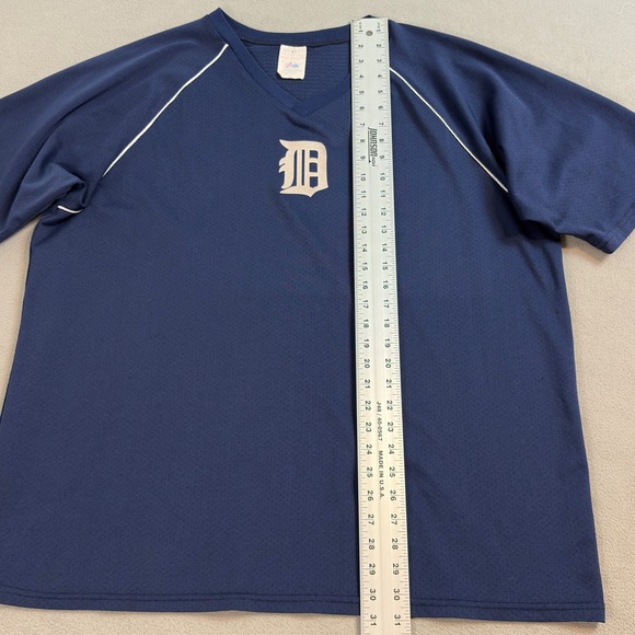 Vintage Detroit Tigers Majestic MLB Baseball Jersey T Shirt V Neck Mens XL - Picture 10 of 11